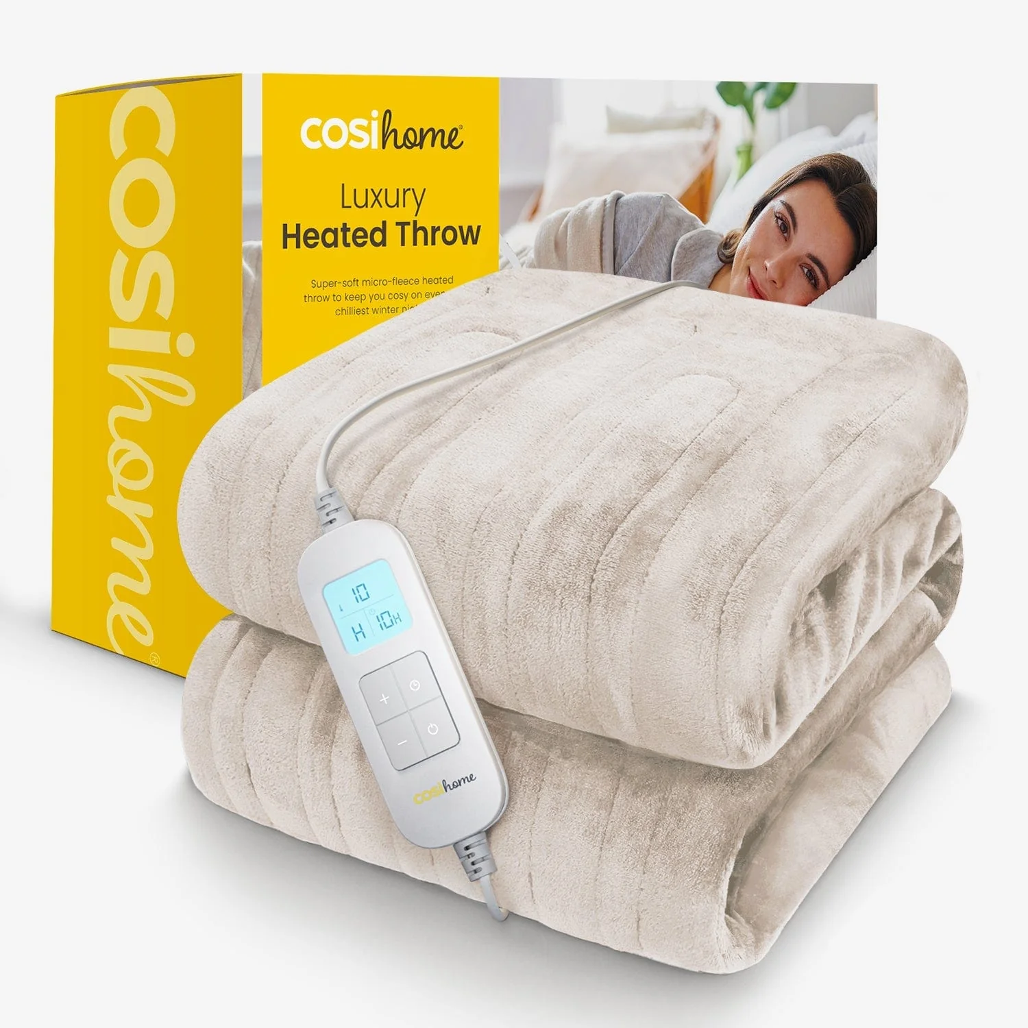 Fleece Electric Heated Throw - cream - Image 4